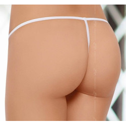 Softline String ficelle blanc avec noeud - Ouvert sur l'entrejambe